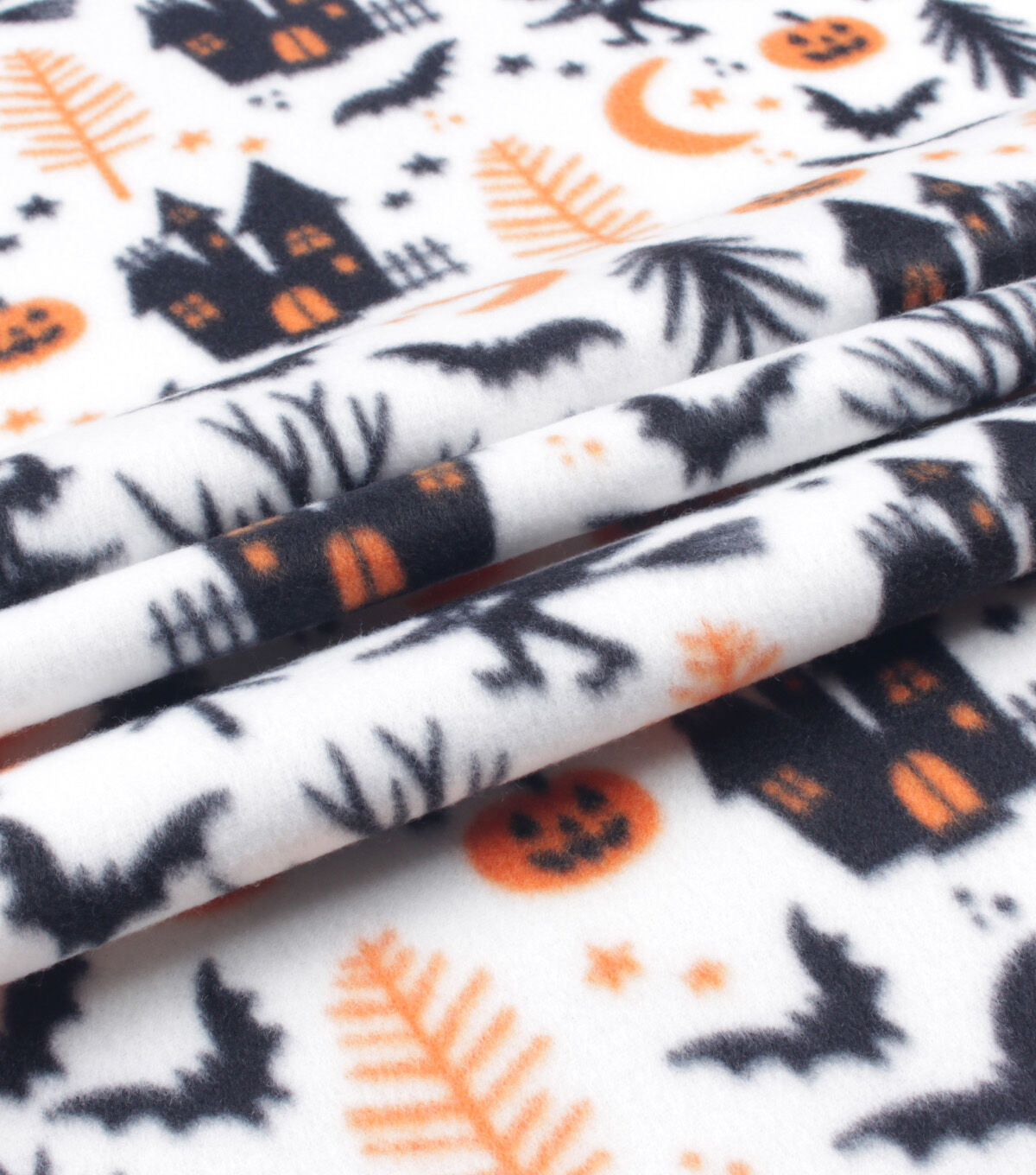 Blizzard Fleece Halloween Scenic Fabric