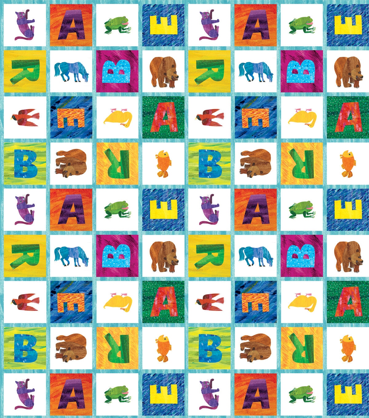 Eric Carle Brown Bear Abc Cotton Fabric