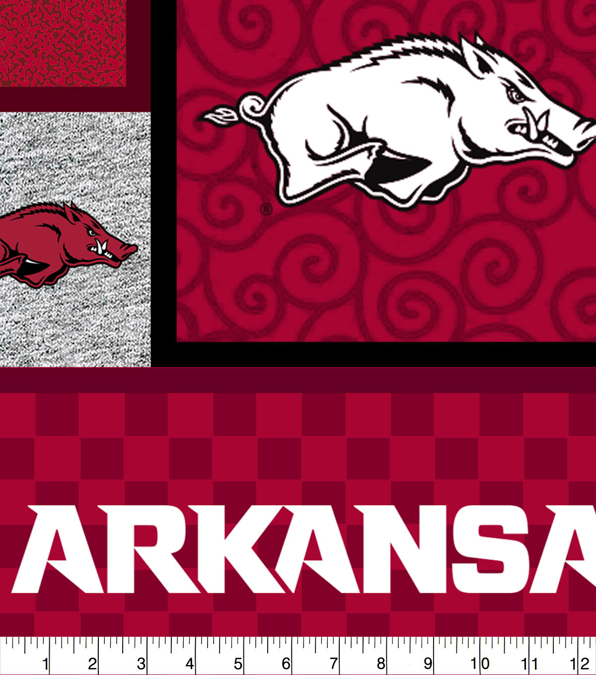 Arkansas College Patch Fleece Fabric