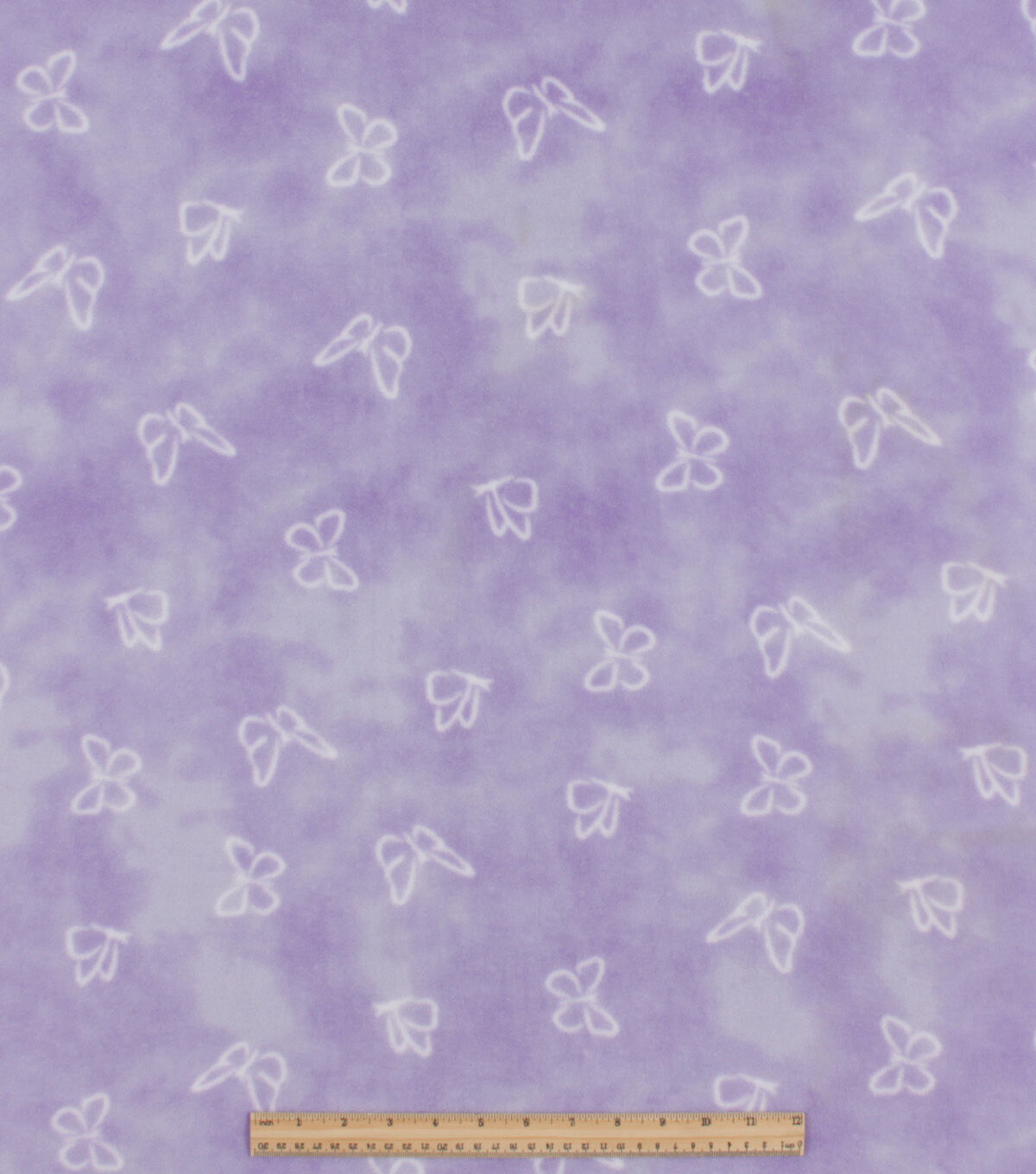 Butterflies on Purple Tie Dye Anti Pill Fleece Fabric