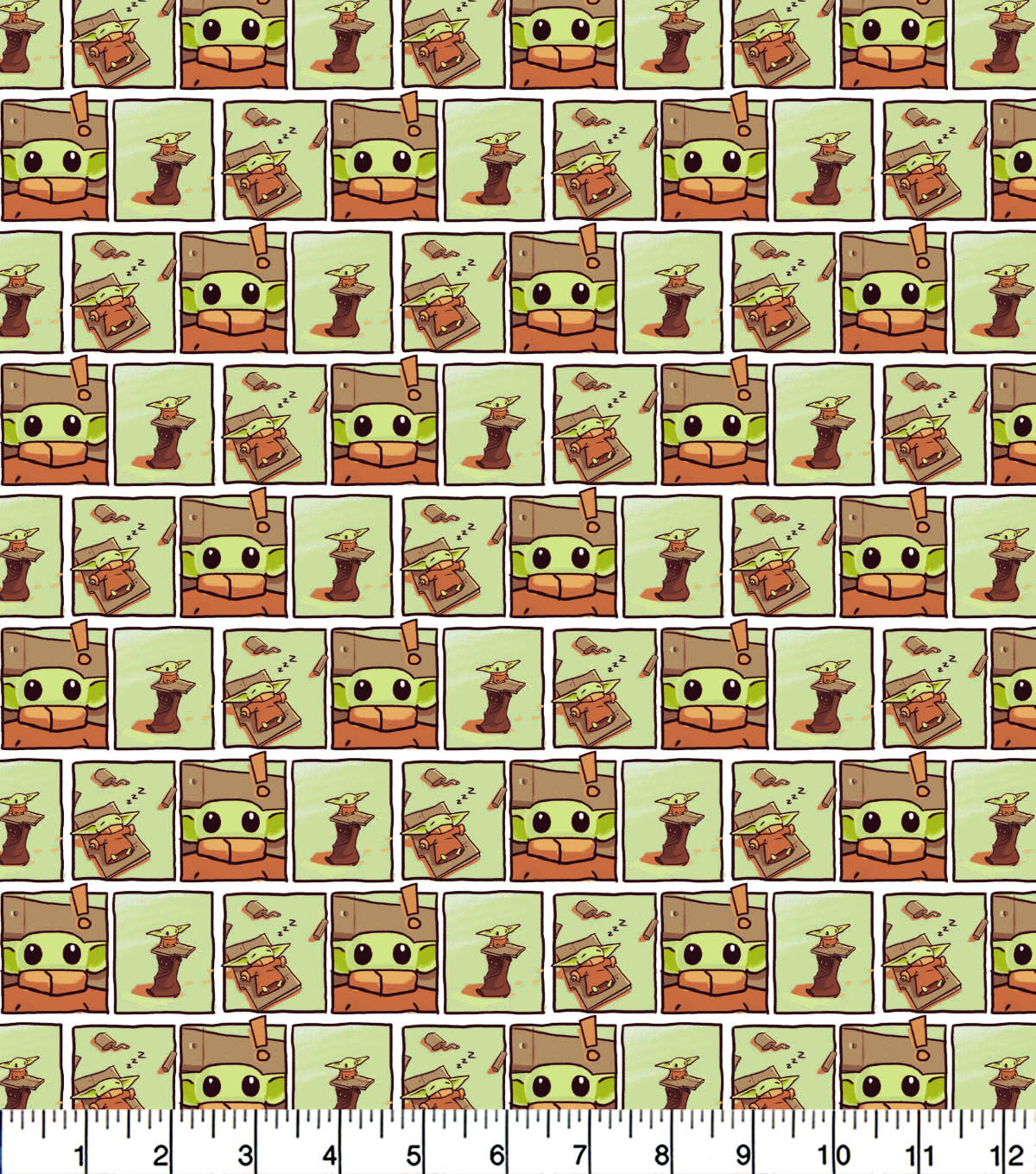 Mandalorian Child Paint Frames Cotton Fabric