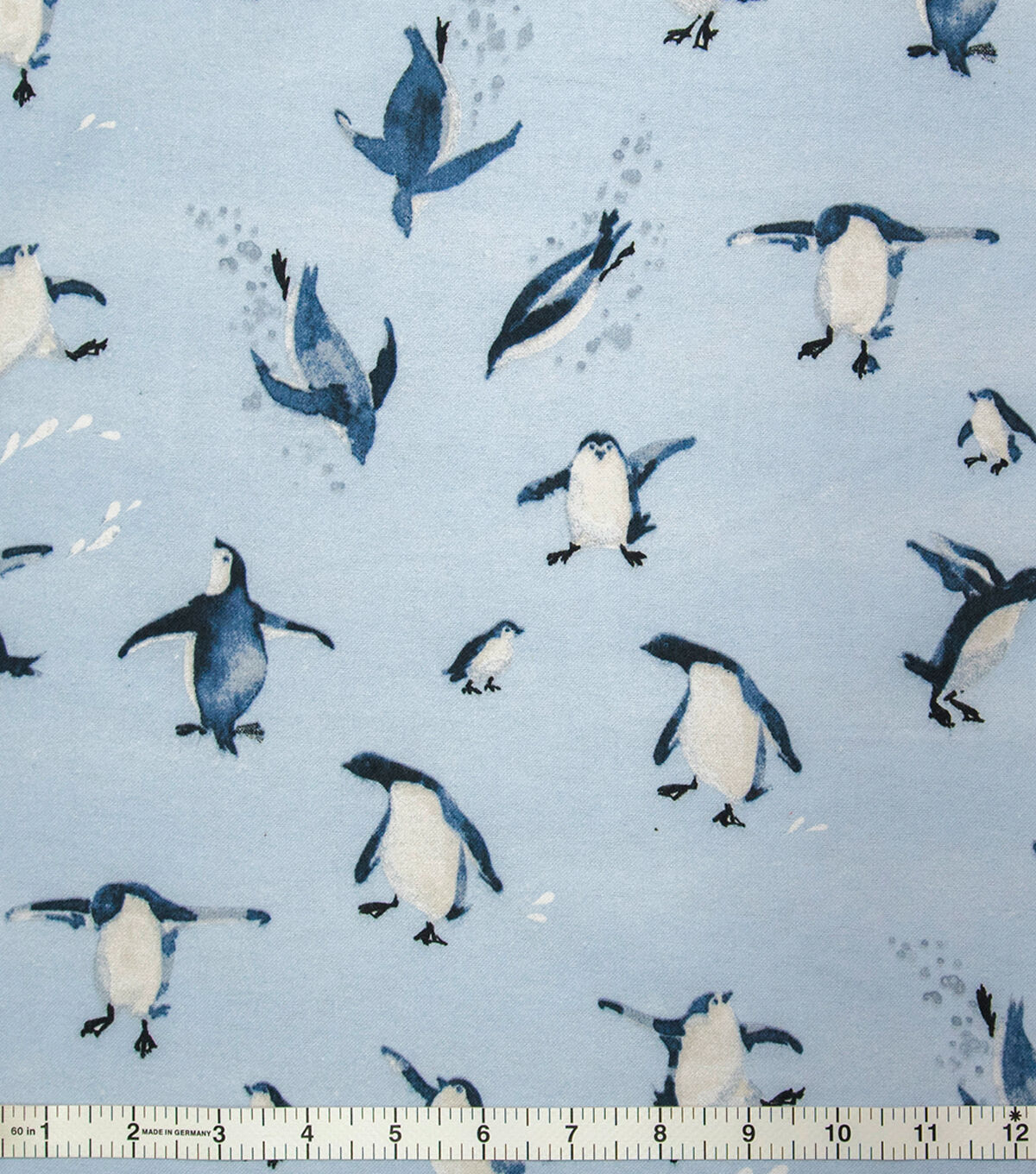 Super Snuggle Realistic Penguins Flannel Fabric