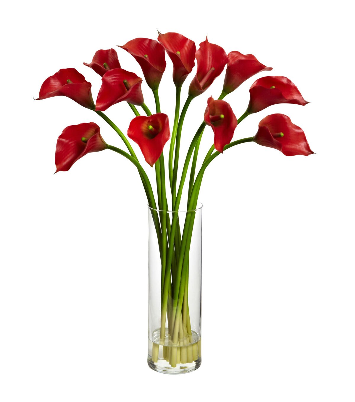 Nearly Natural 20 Red Calla Lily Silk Flower Arrangement