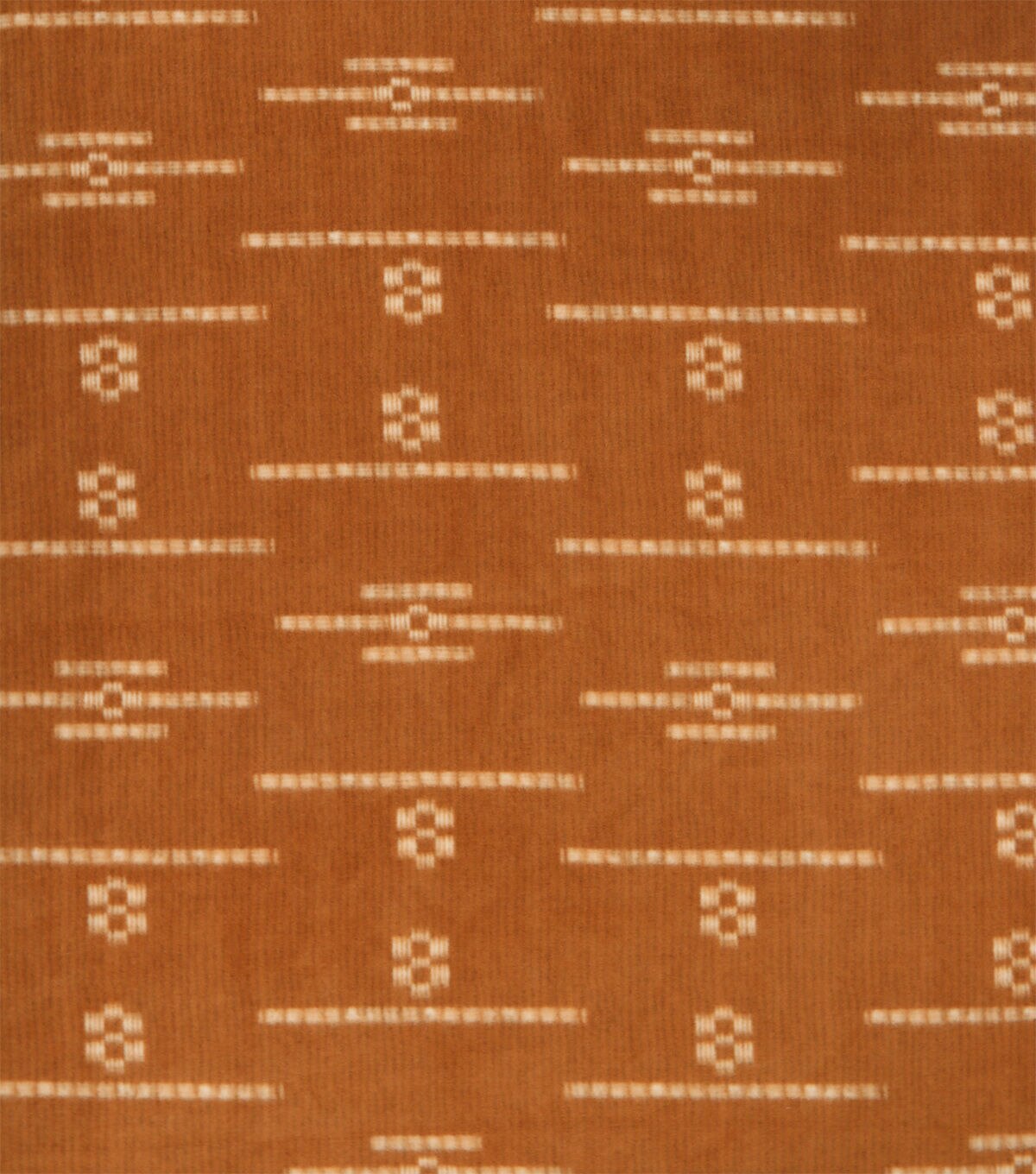 Brown Geometric on Terra Cotta Anti Pill Fleece Fabric