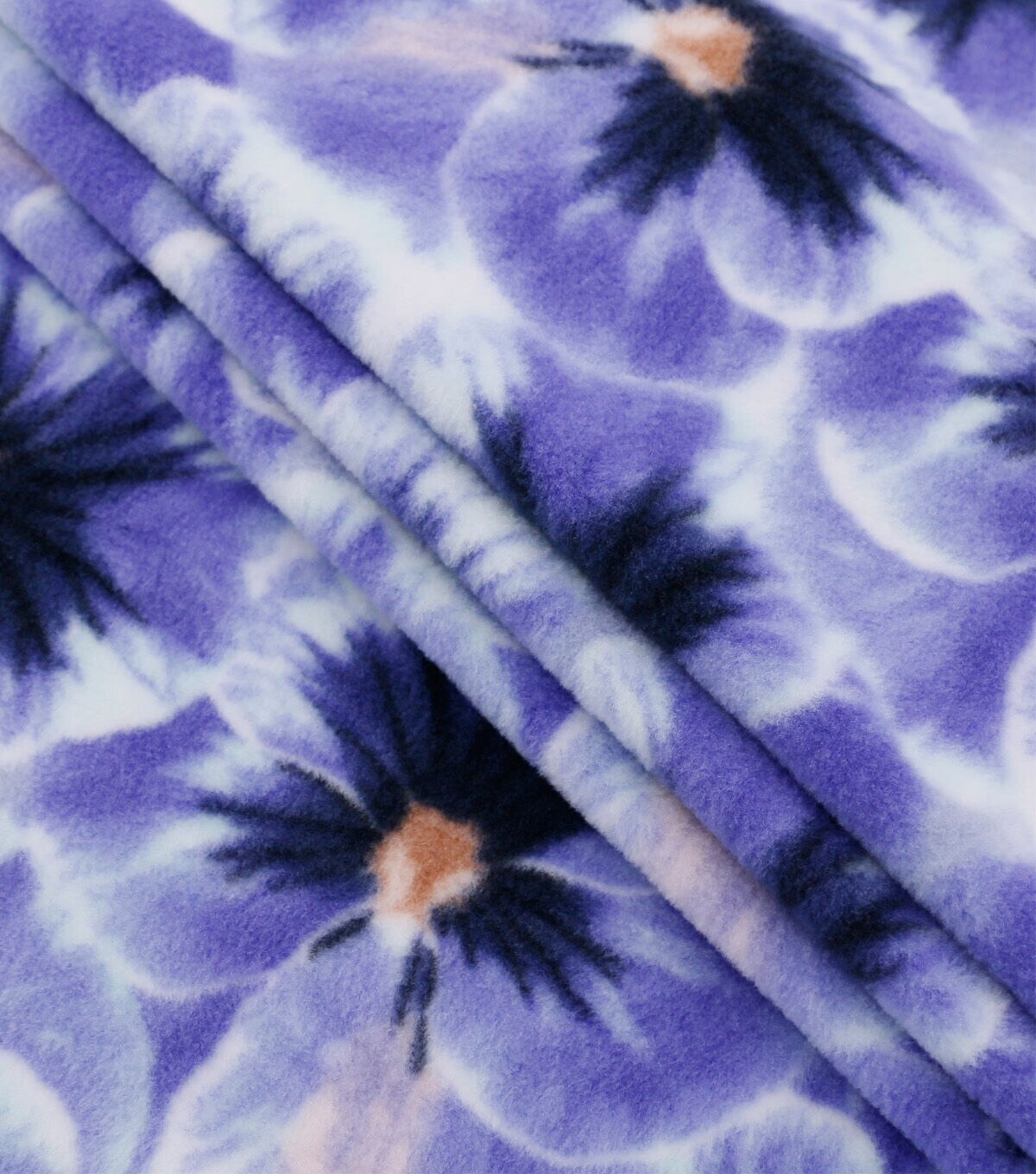 Purple Packed Floral Anti Pill Fleece Fabric