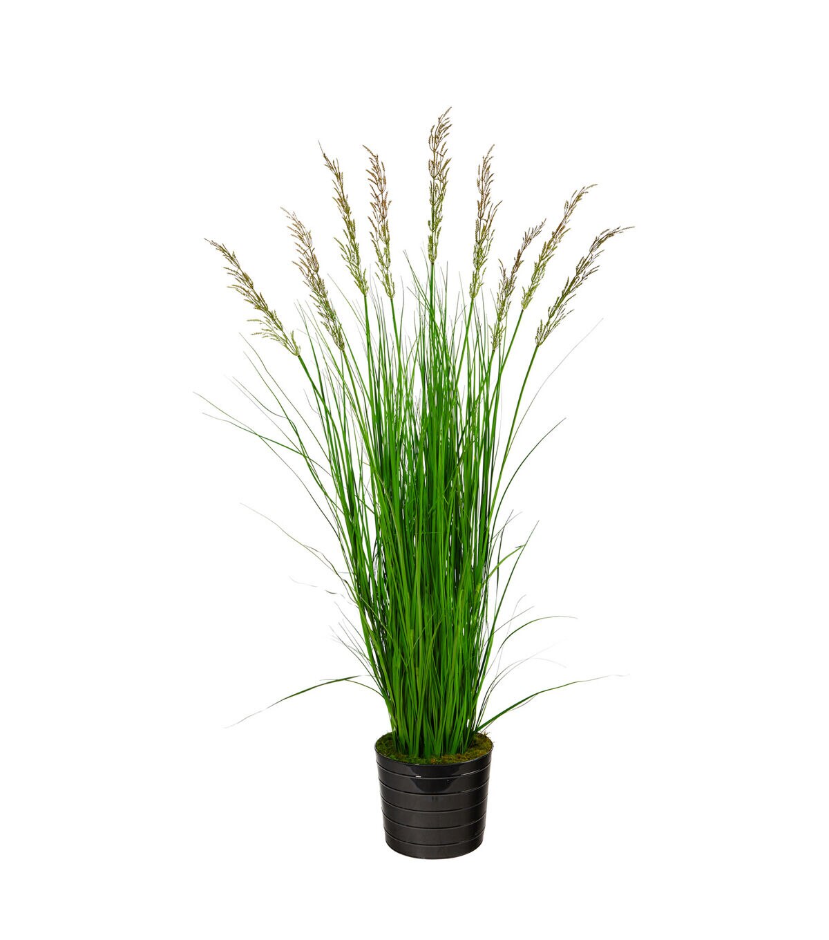 Nearly Natural 6' Grass Artificial Plant in Black Tin Planter