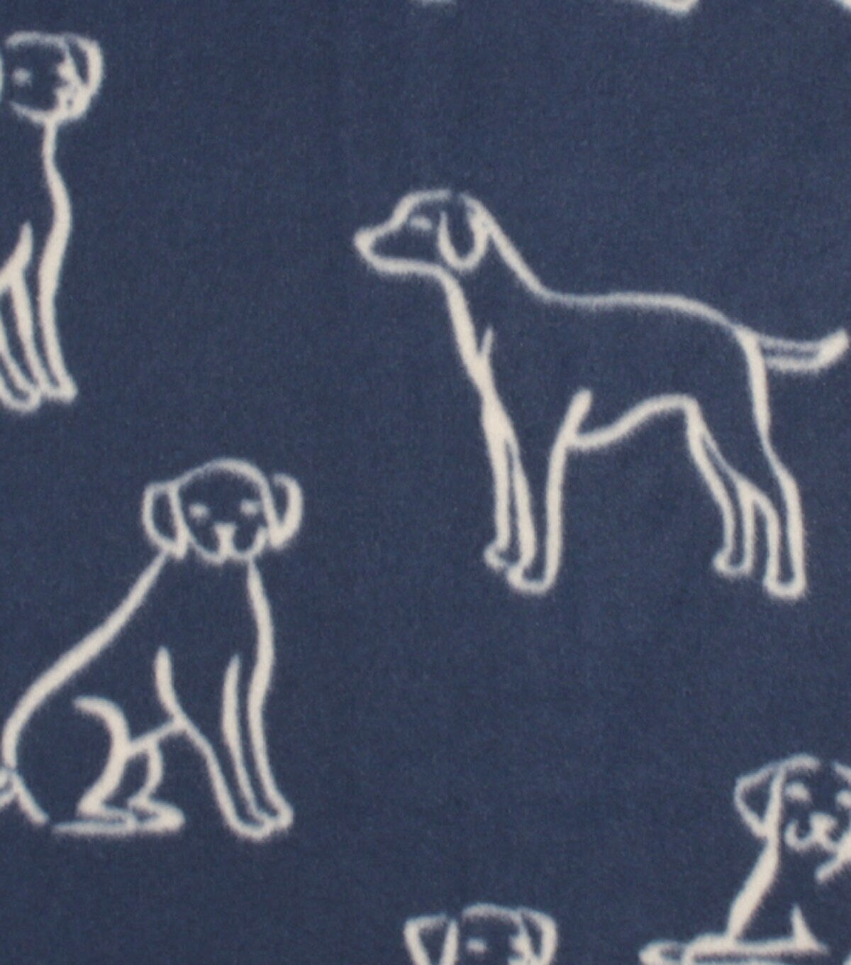 Navy Dog Blizzard Prints Fleece Fabric