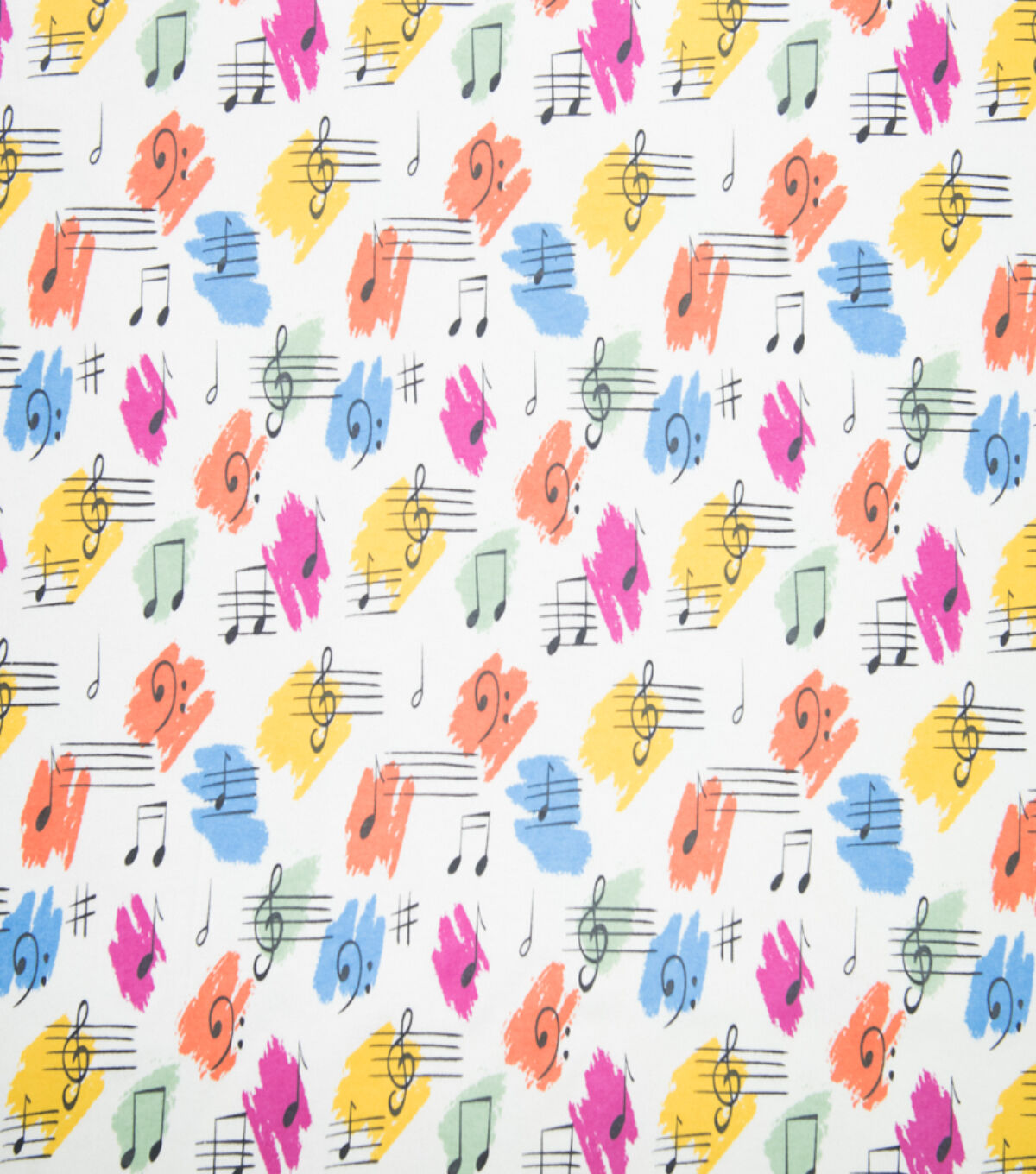 Super Snuggle Multi Color Music Notes Flannel Fabric
