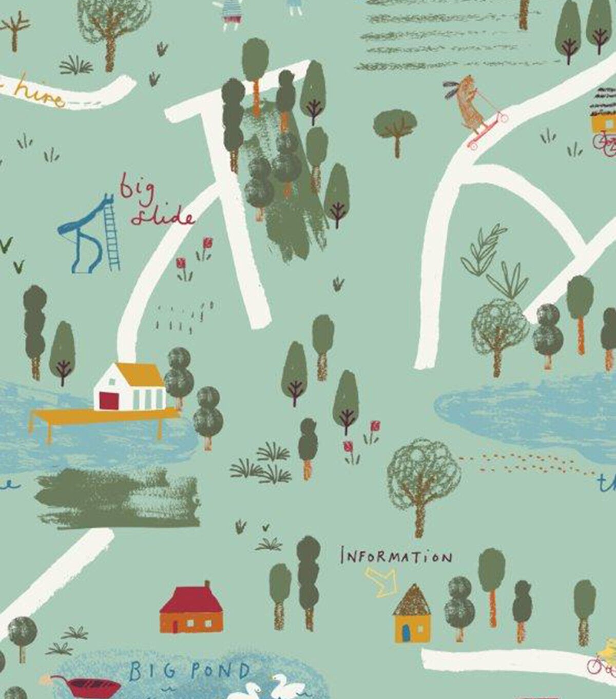 Park Map Super Snuggle Flannel Fabric