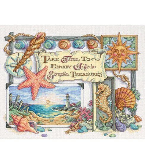 Dimensions 14 x 11 Simple Treasures Counted Cross Stitch Kit