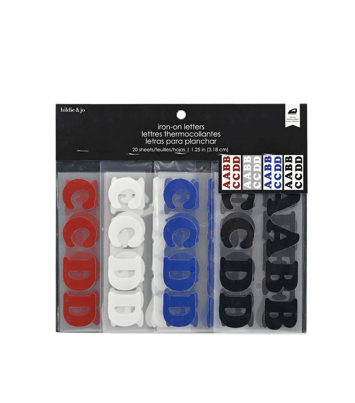 1.25 Multicolor Iron On Letters 20 Sheets by hildie & jo