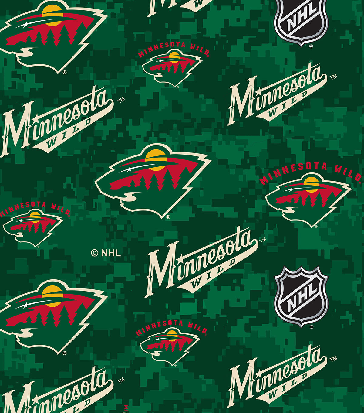 Minnesota Wild Fleece Fabric Digital