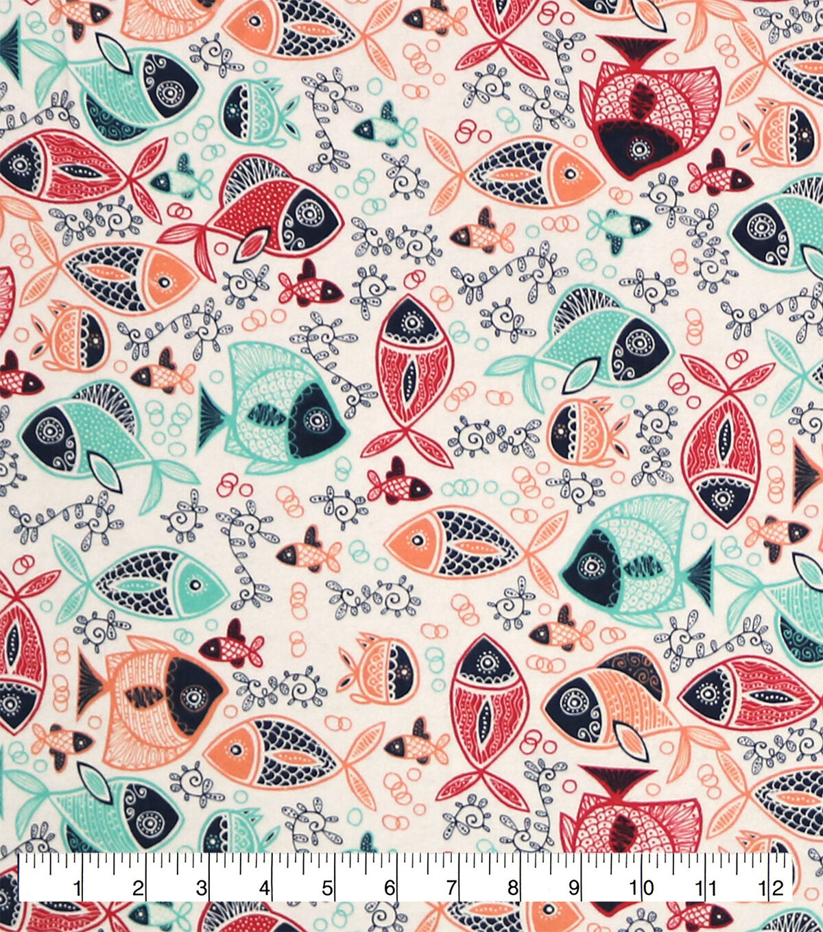 Super Snuggle Pattern Trap Fish Flannel Fabric