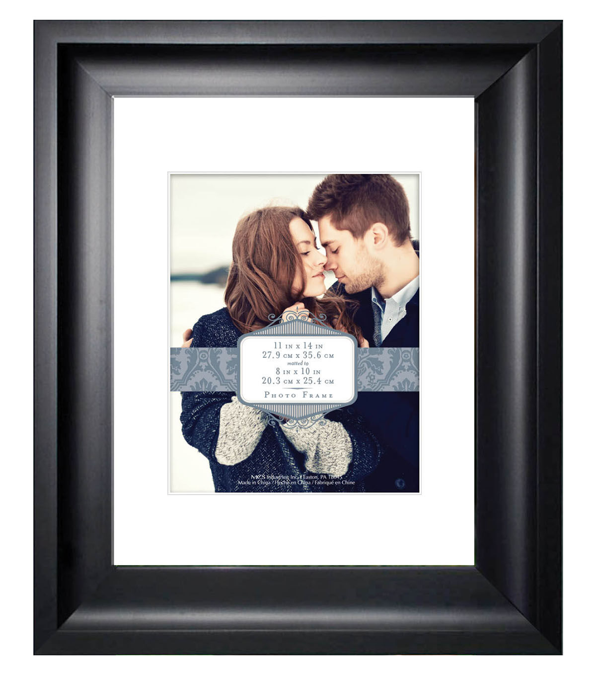 MCS 11x14 Matted to 8x10 Peyton Black Wall Frame