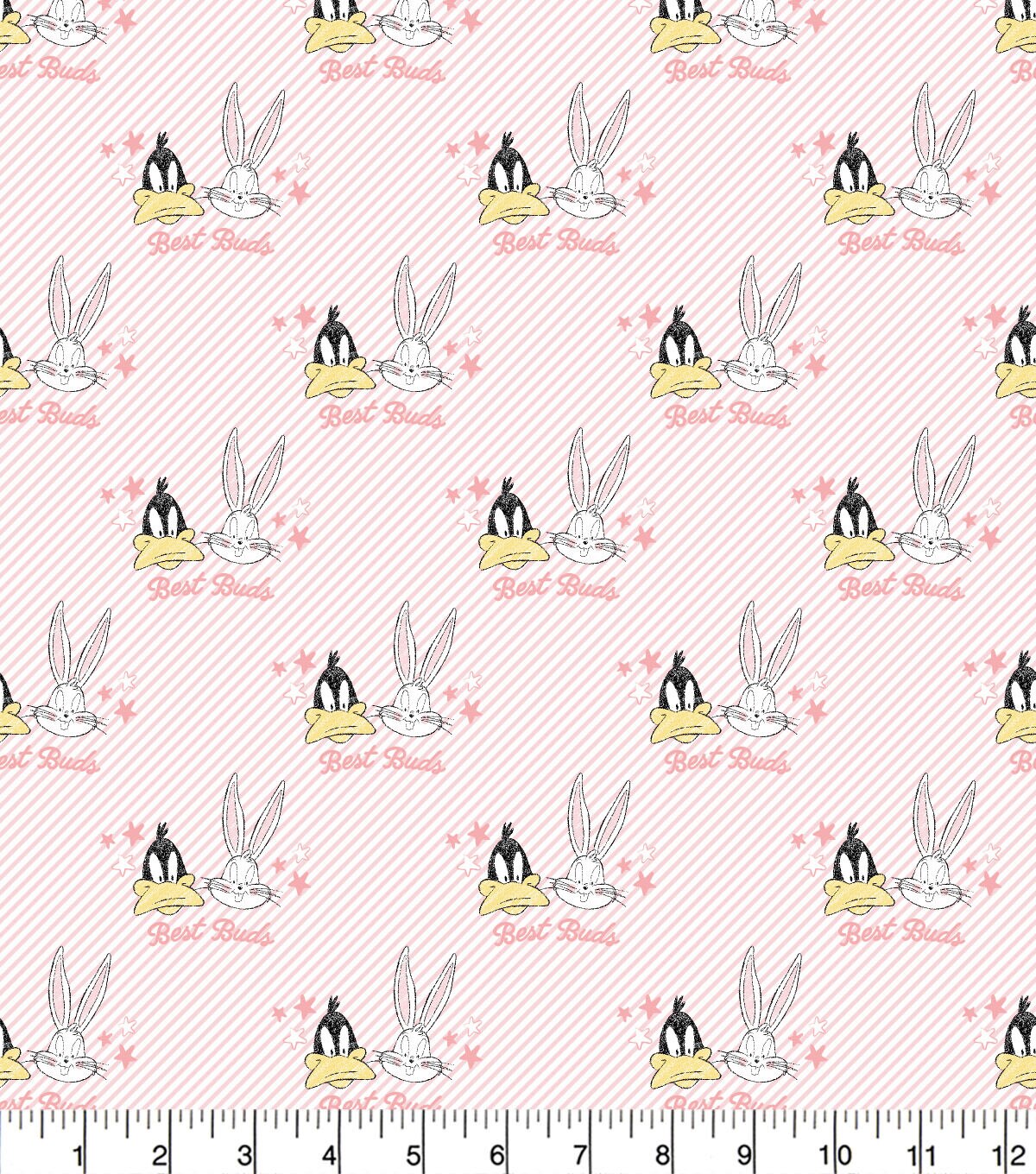Looney Tunes Bugs Daffy Pink Flannel Fabric