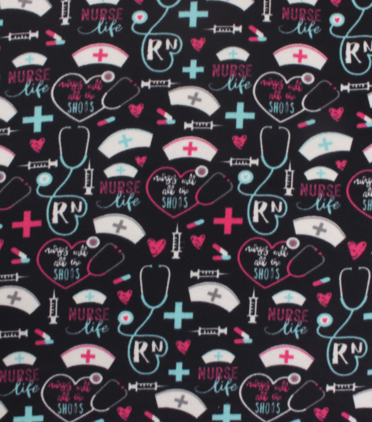 Nurses Call The Shots Blizzard Fleece Fabric