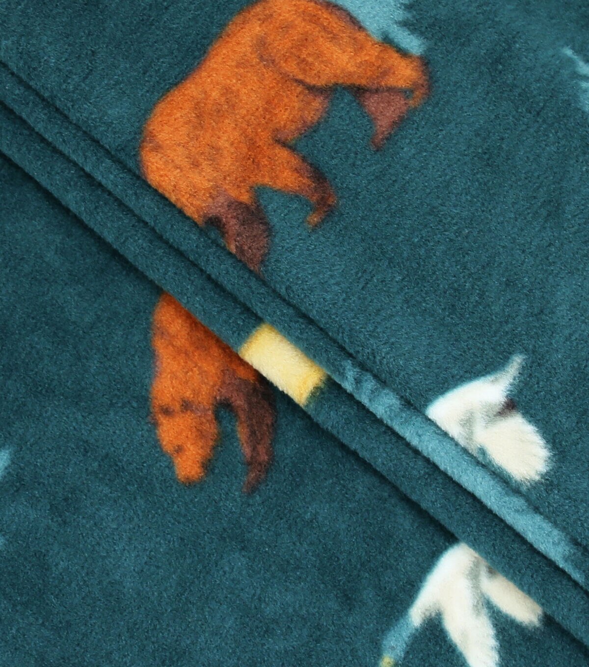 Deer Silhouettes on Blue Anti Pill Fleece Fabric