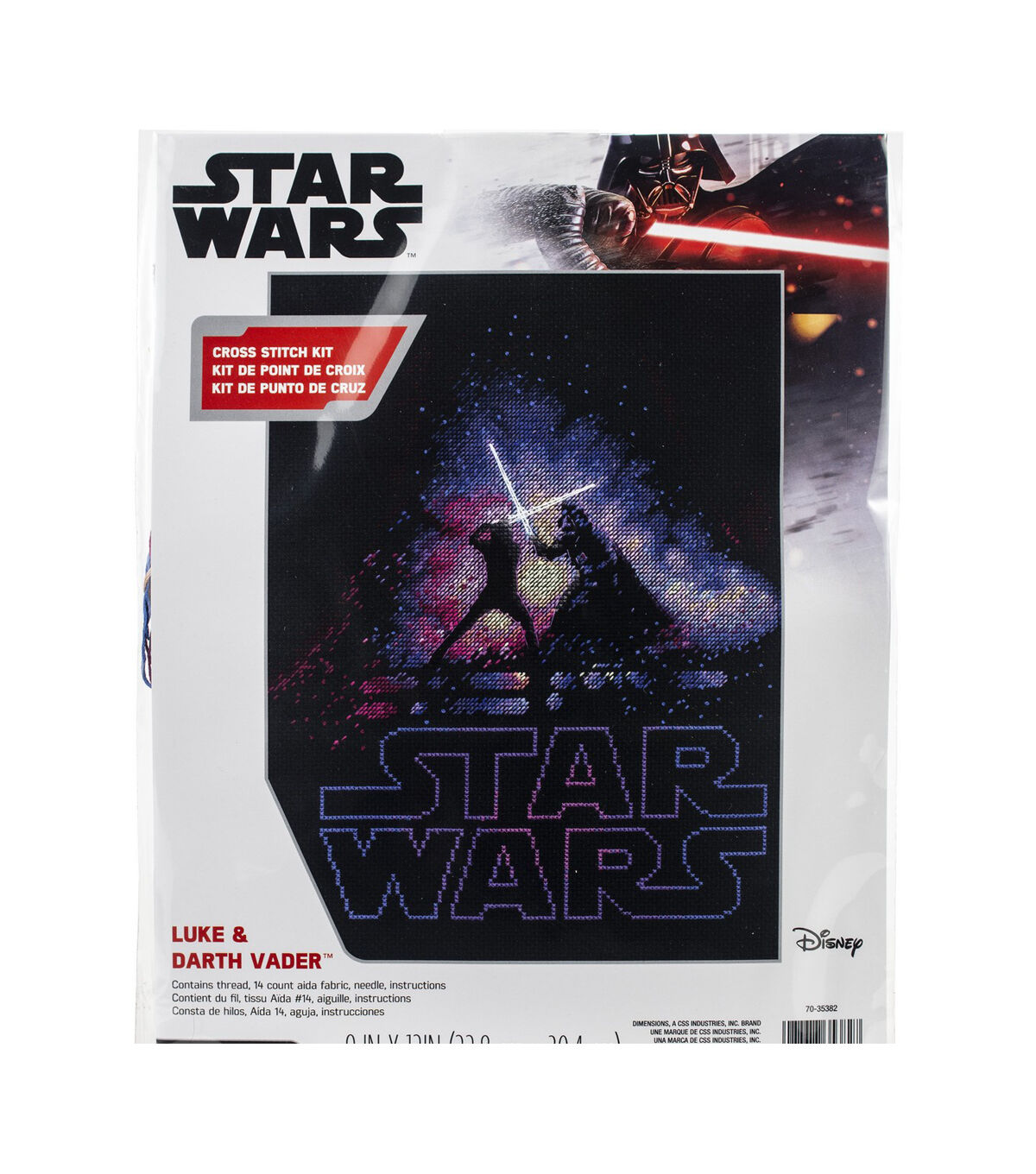 Dimensions 9 x 12 Luke & Darth Vader Counted Cross Stitch Kit