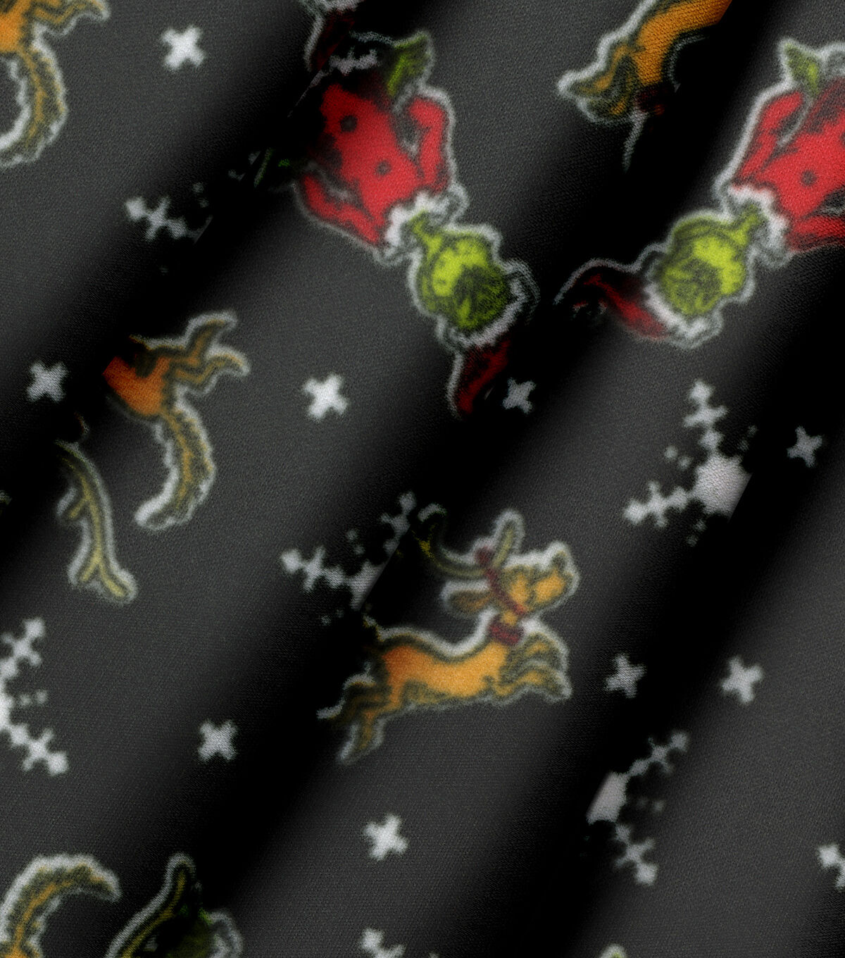 Grinch & Max Pixel Christmas Fleece Fabric