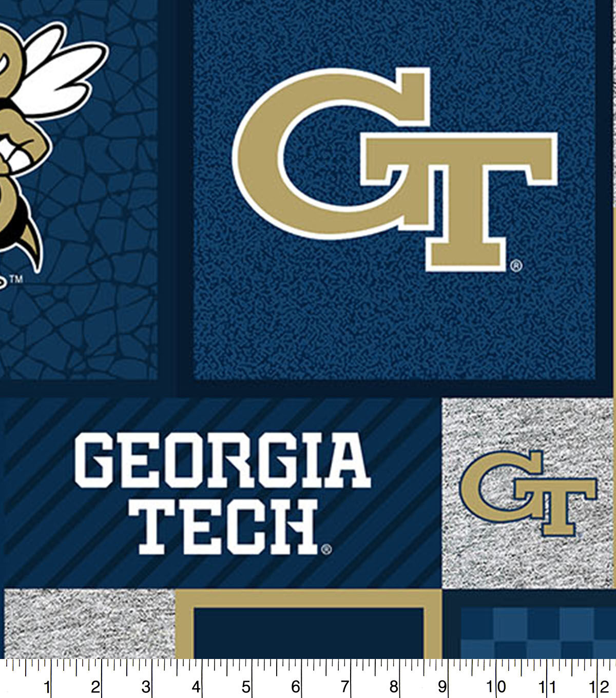 Georgia Tech Yellow Jackets Fleece Fabric College Patch