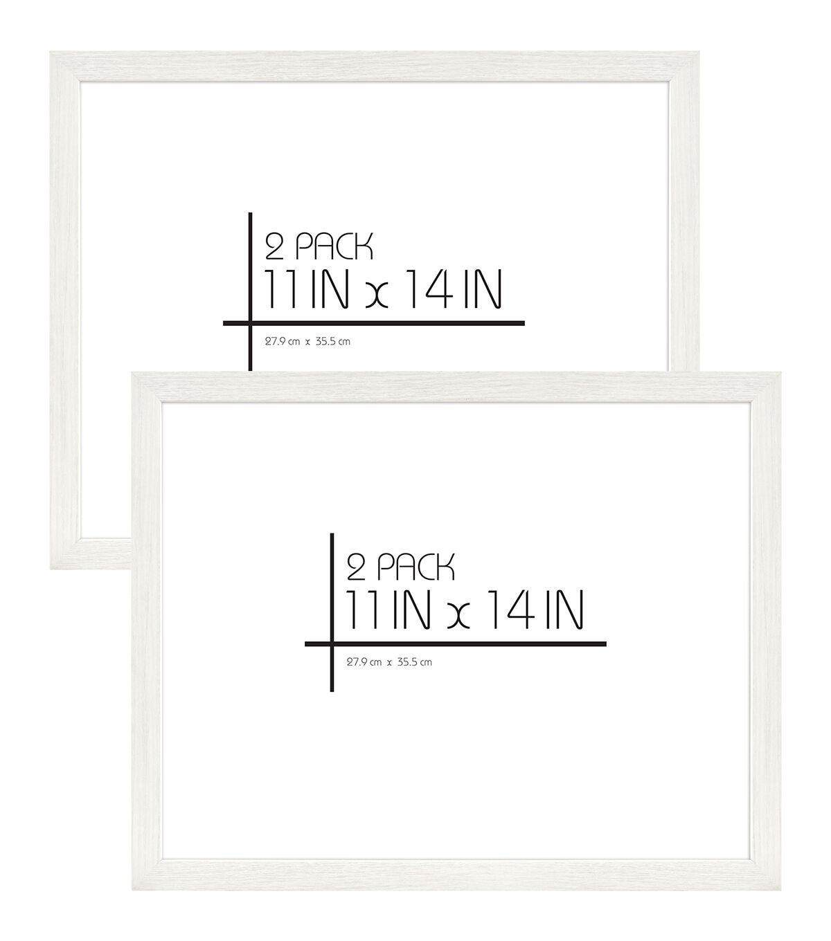 MCS White 11x14 Woodgrain Value Frames 2pk