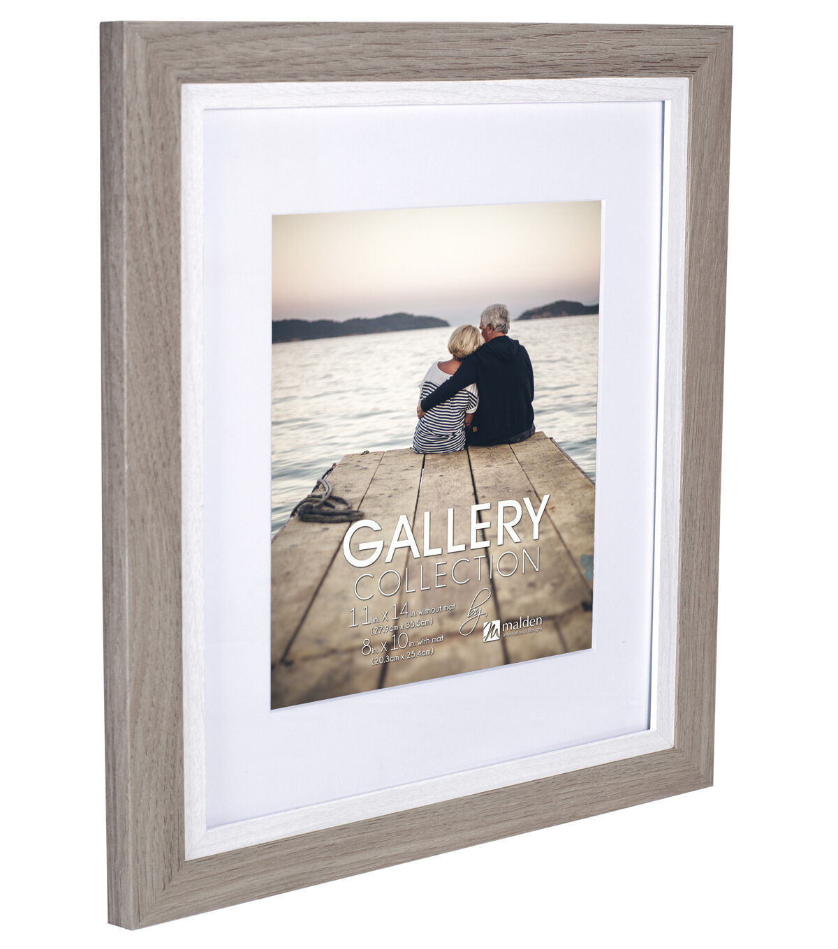 Malden 11 x 14 Matted to 8 x 10 Brown Frame With Beveled Mat