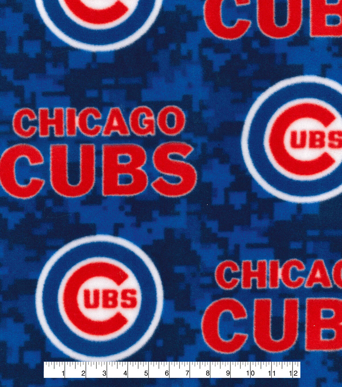 Fabric Traditions Chicago Cubs Fleece Fabric Digital Camo
