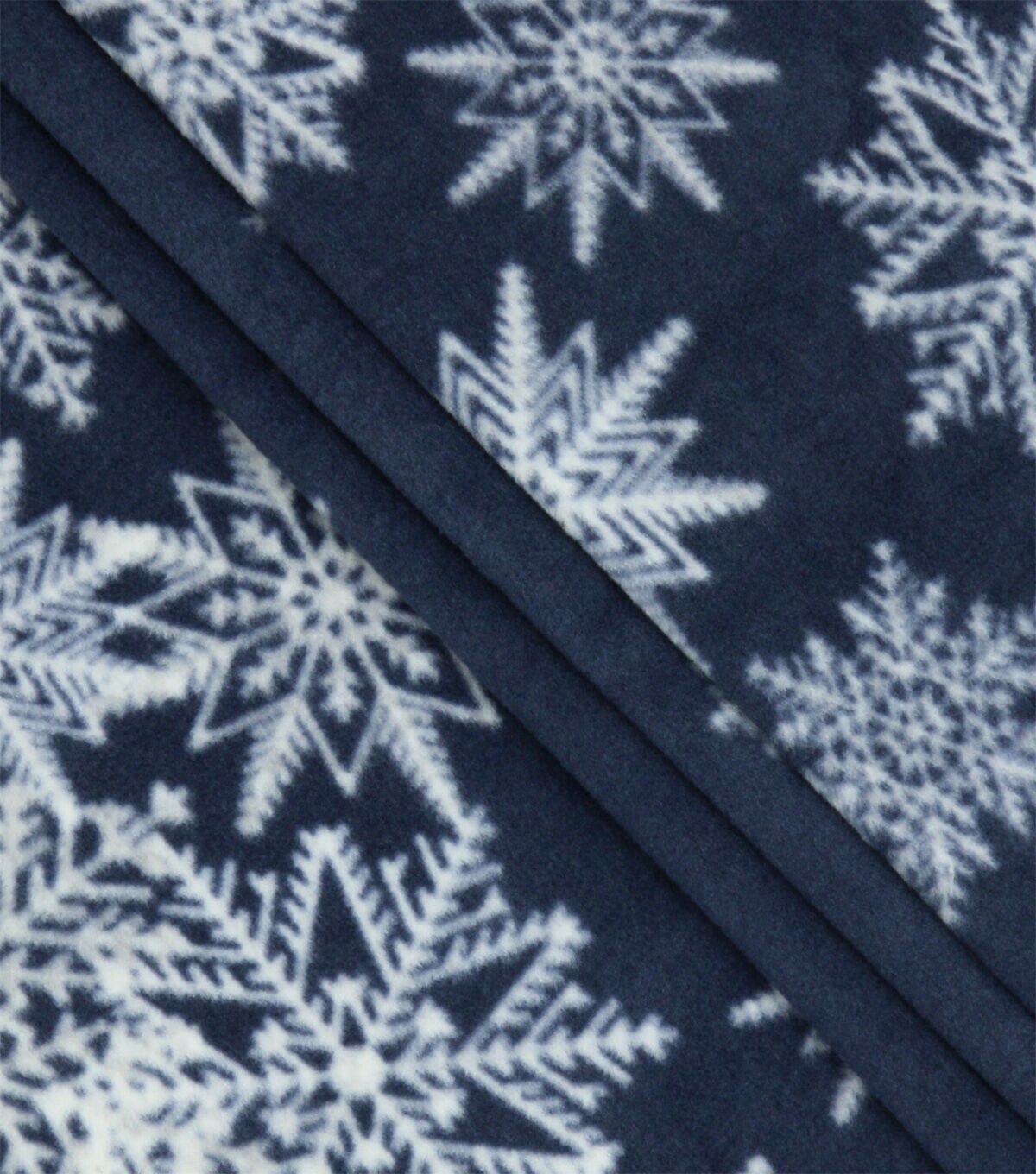 White Snowflakes on Blue Gradient Anti Pill Fleece Fabric