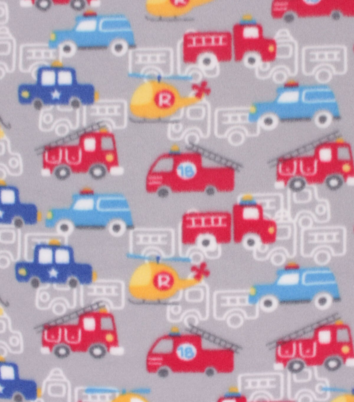 Blizzard Fleece Fabric Transportation on Gray