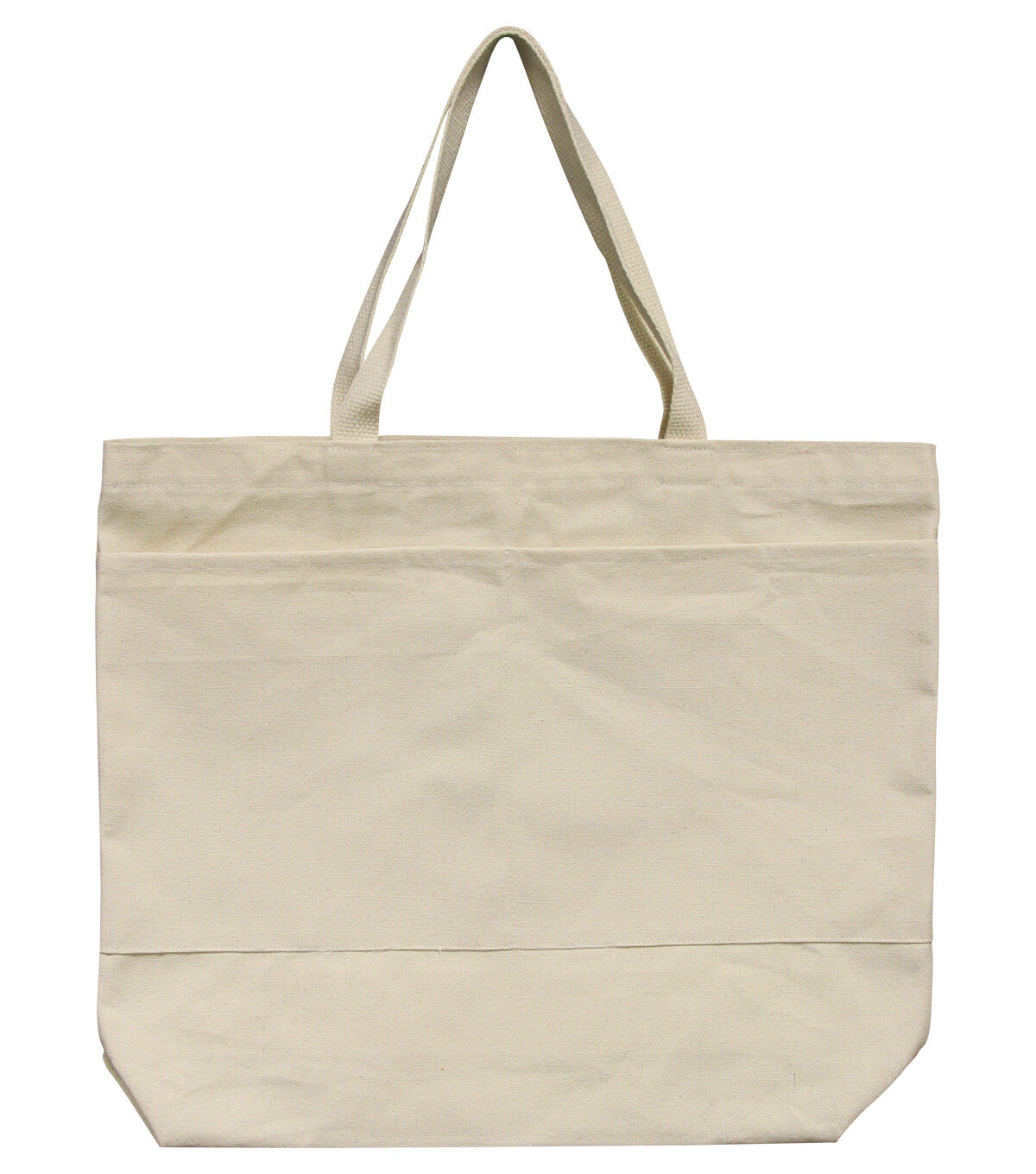 Large Canvas Tote with Pocket Natural
