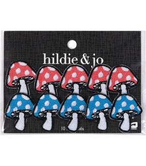 1 Mushrooms Iron On Patches 10ct by hildie & jo