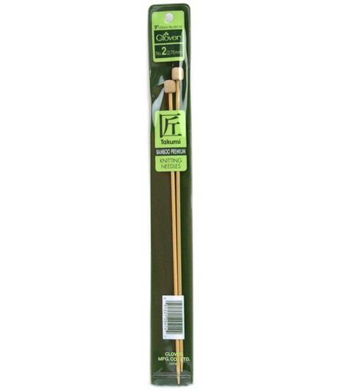 Clover Bamboo Single Point Knitting Needles 9 Size 2