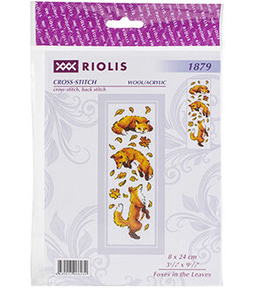 RIOLIS 3 x 9.5 Foxes in the Leaves Counted Cross Stitch Kit