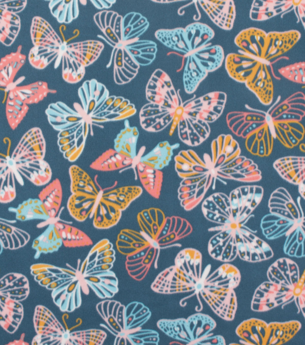 Pastel Butterflies Blizzard Fleece Fabric