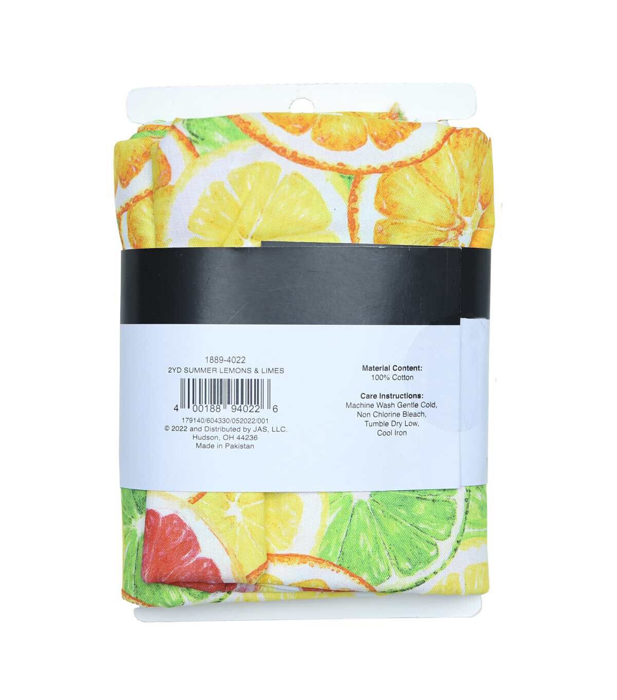 Summer Lemons & Limes Novelty Cotton 2 Yard Precut