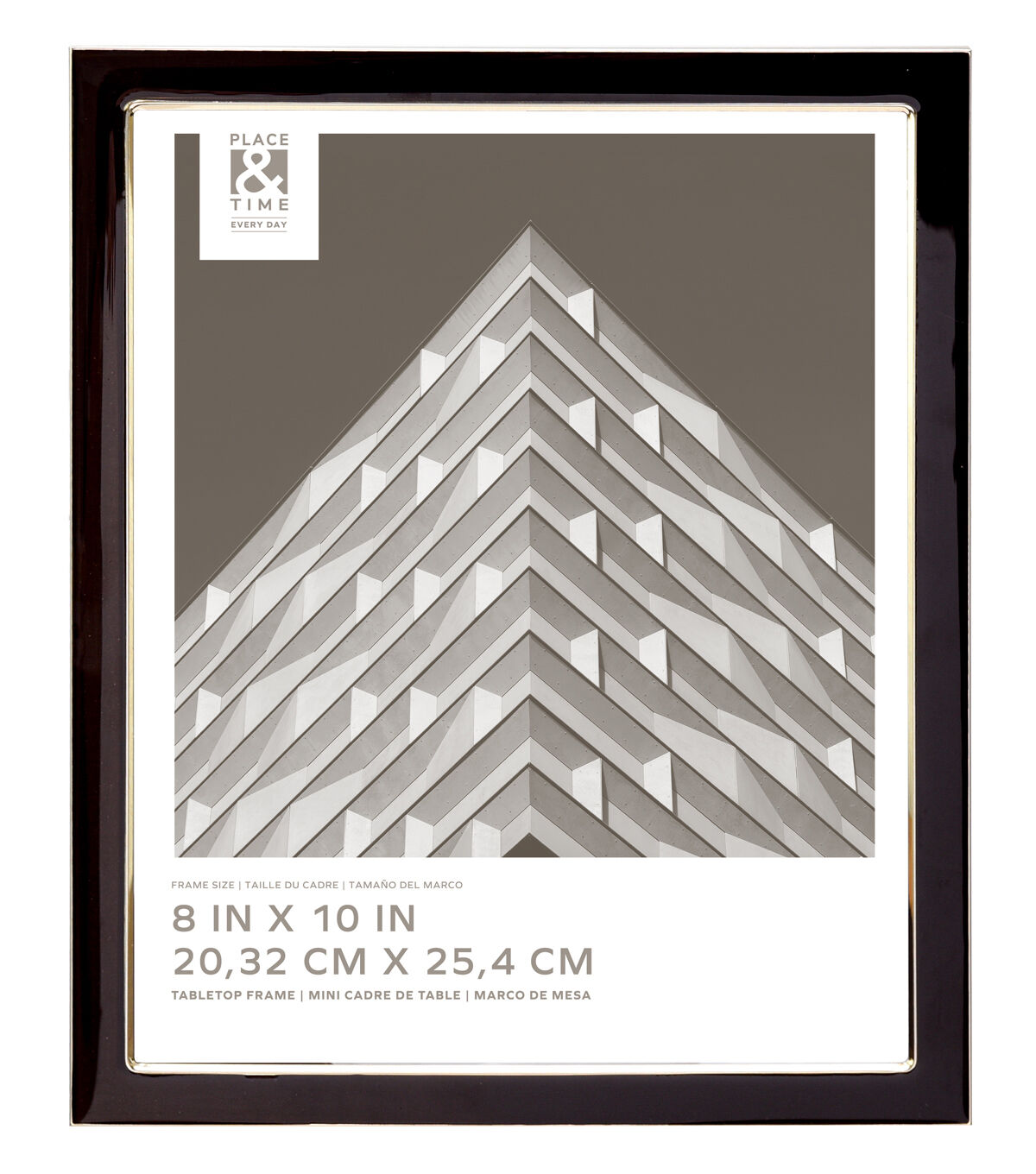 8 x 10 Black & Gold Enamel Tabletop Picture Frame by Place & Time