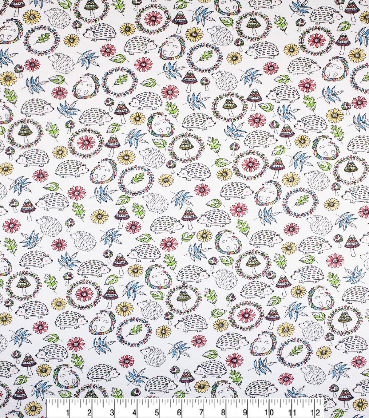 Hedgehogs & Mushrooms Super Snuggle Flannel Fabric