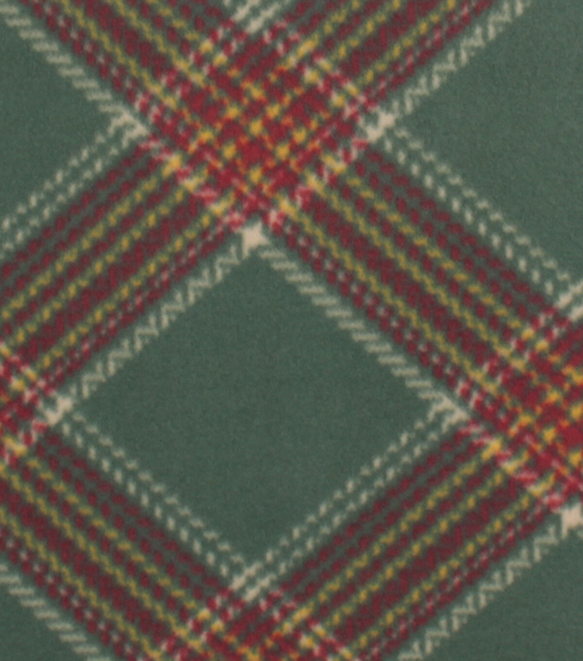 Green Diagonal Plaid Blizzard Fleece Fabric