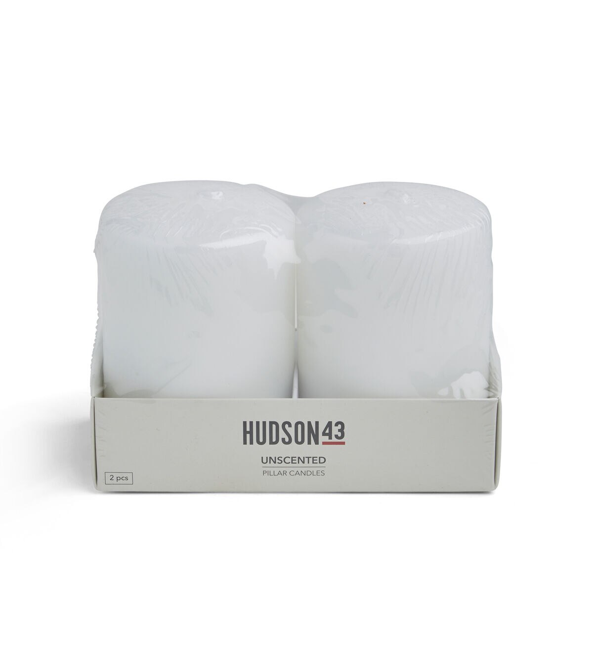 3 x 4 Unscented White Pillar Candles 2pk by Hudson 43