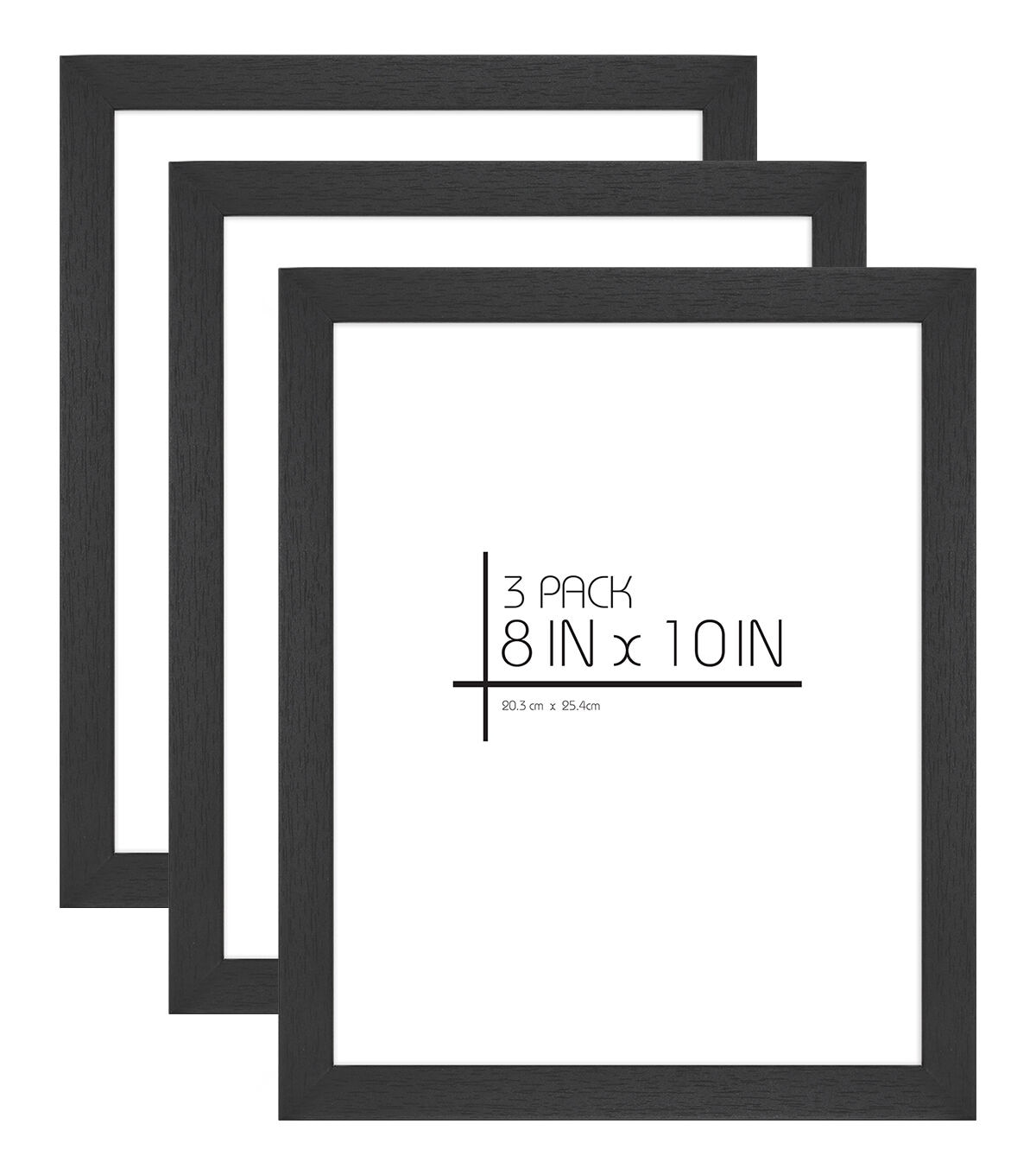 MCS Black 8x10 Woodgrain Value Frames 3pk