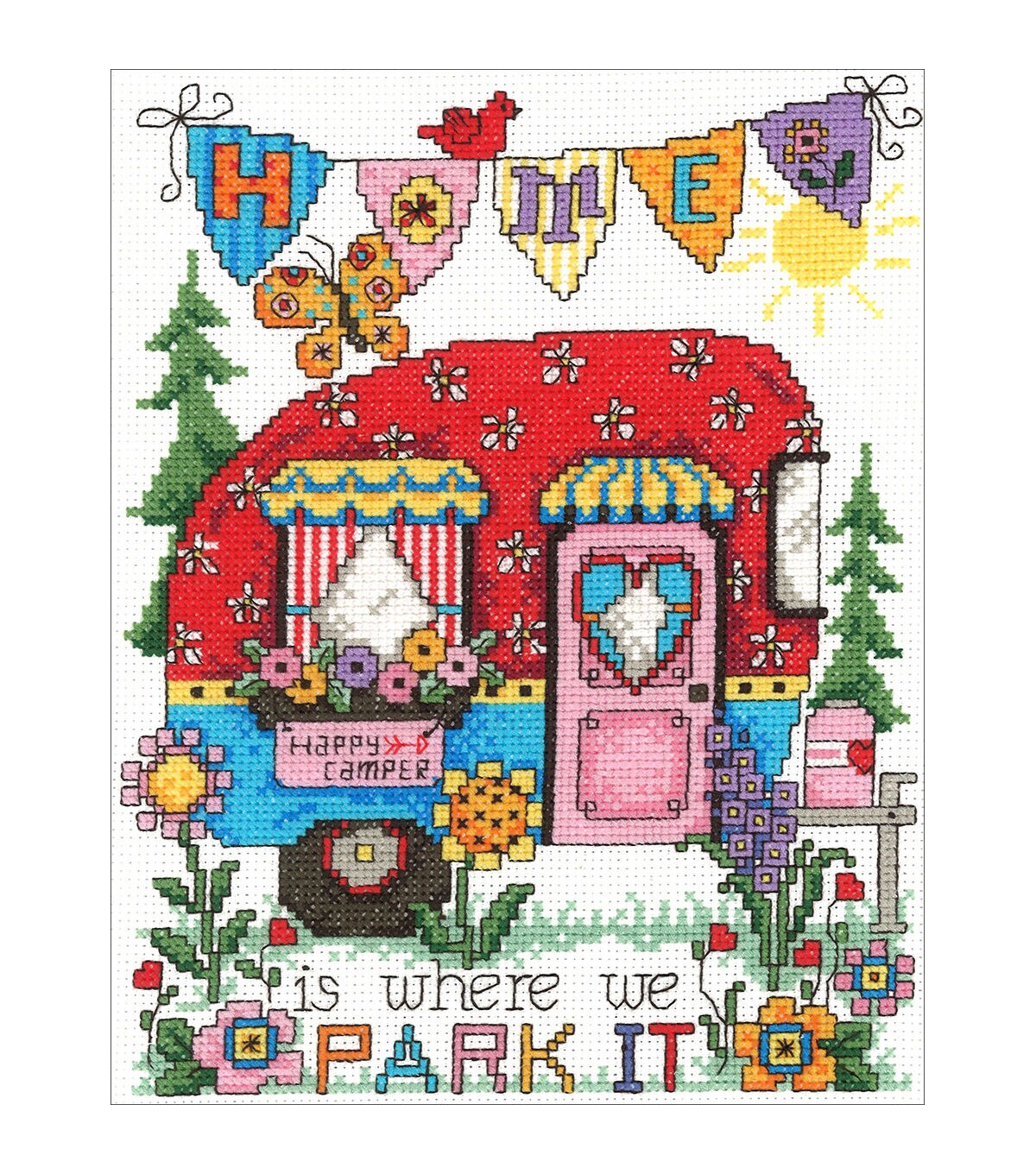 Imaginating 7 x 9 Happy Camper Counted Cross Stitch Kit
