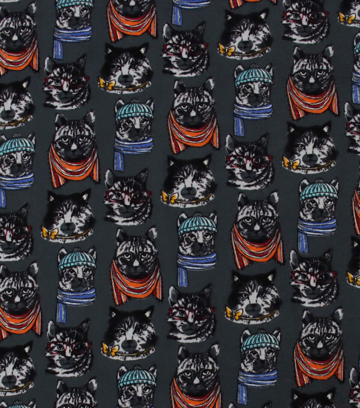 Cats in Scarves Super Snuggle Flannel Fabric