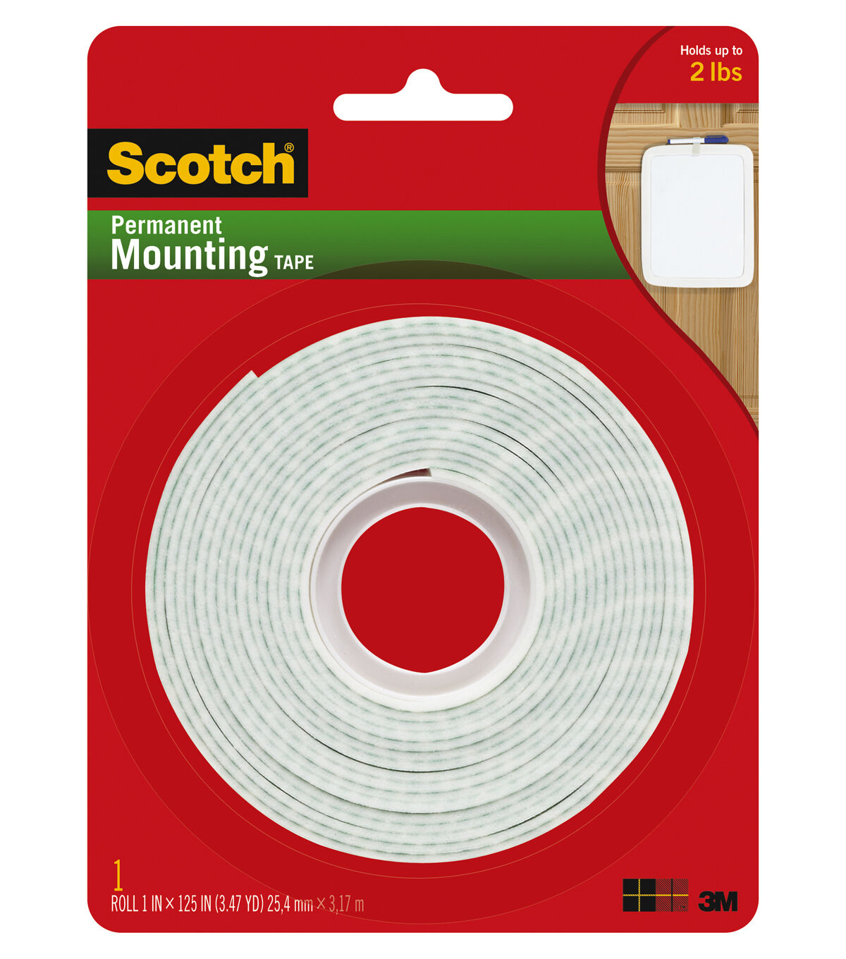 Scotch 1 x 125 Permanent Mounting Tape