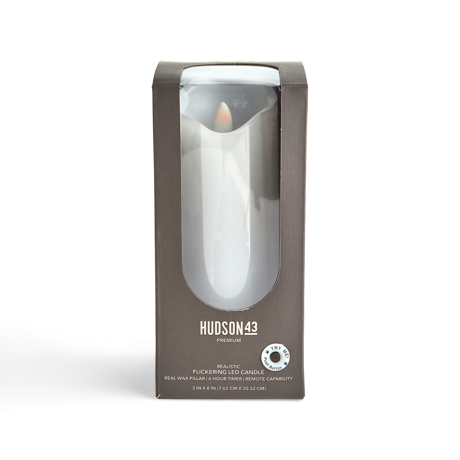 3 x 8 LED White Wave Edge Pillar Candle by Hudson 43