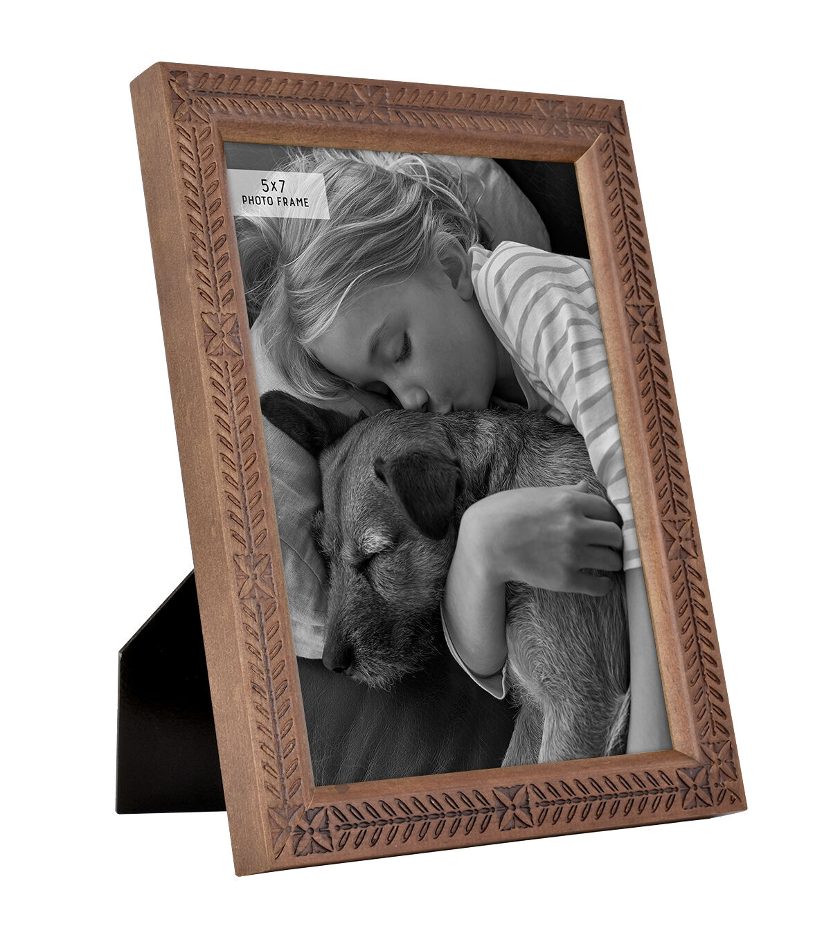MCS 5 x 7 Rustic Romance Wood & Glass Tabletop Picture Frame