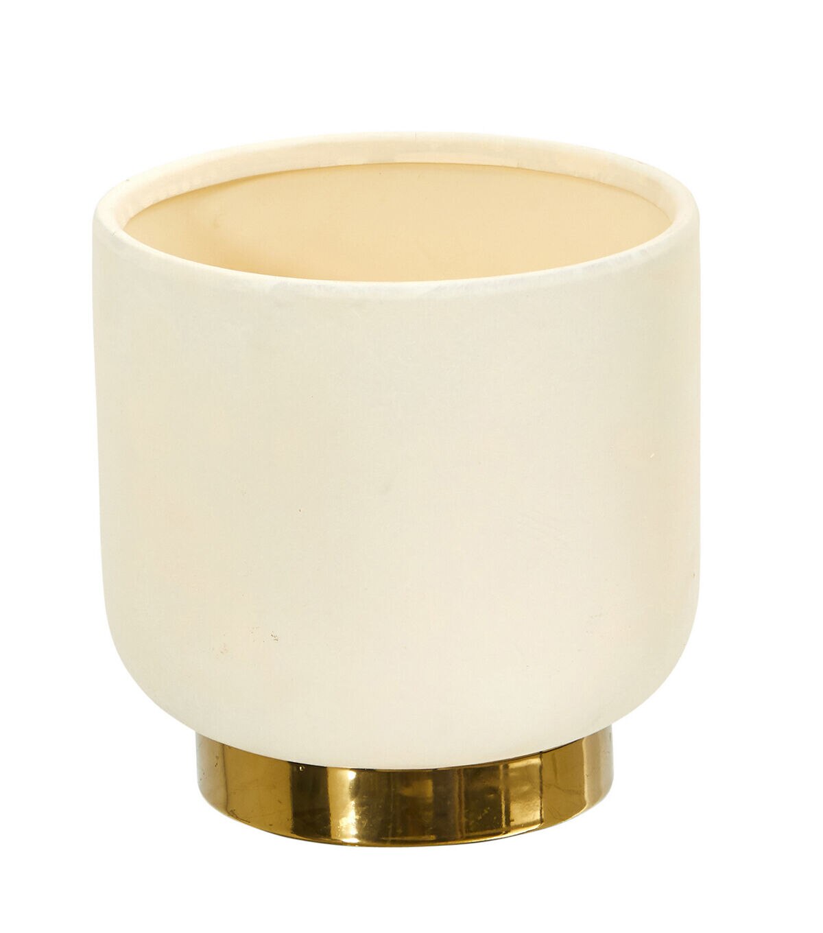 Nearly Natural 8 Elegance Ceramic Planter With Gold Accents