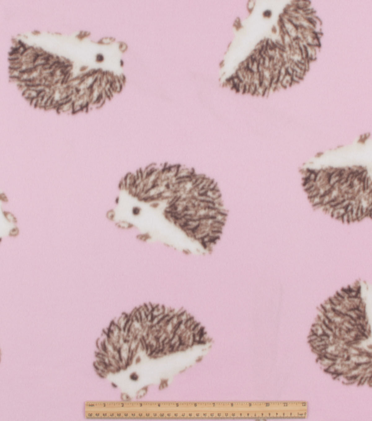 Hedgehogs on Pink Blizzard Fleece Fabric