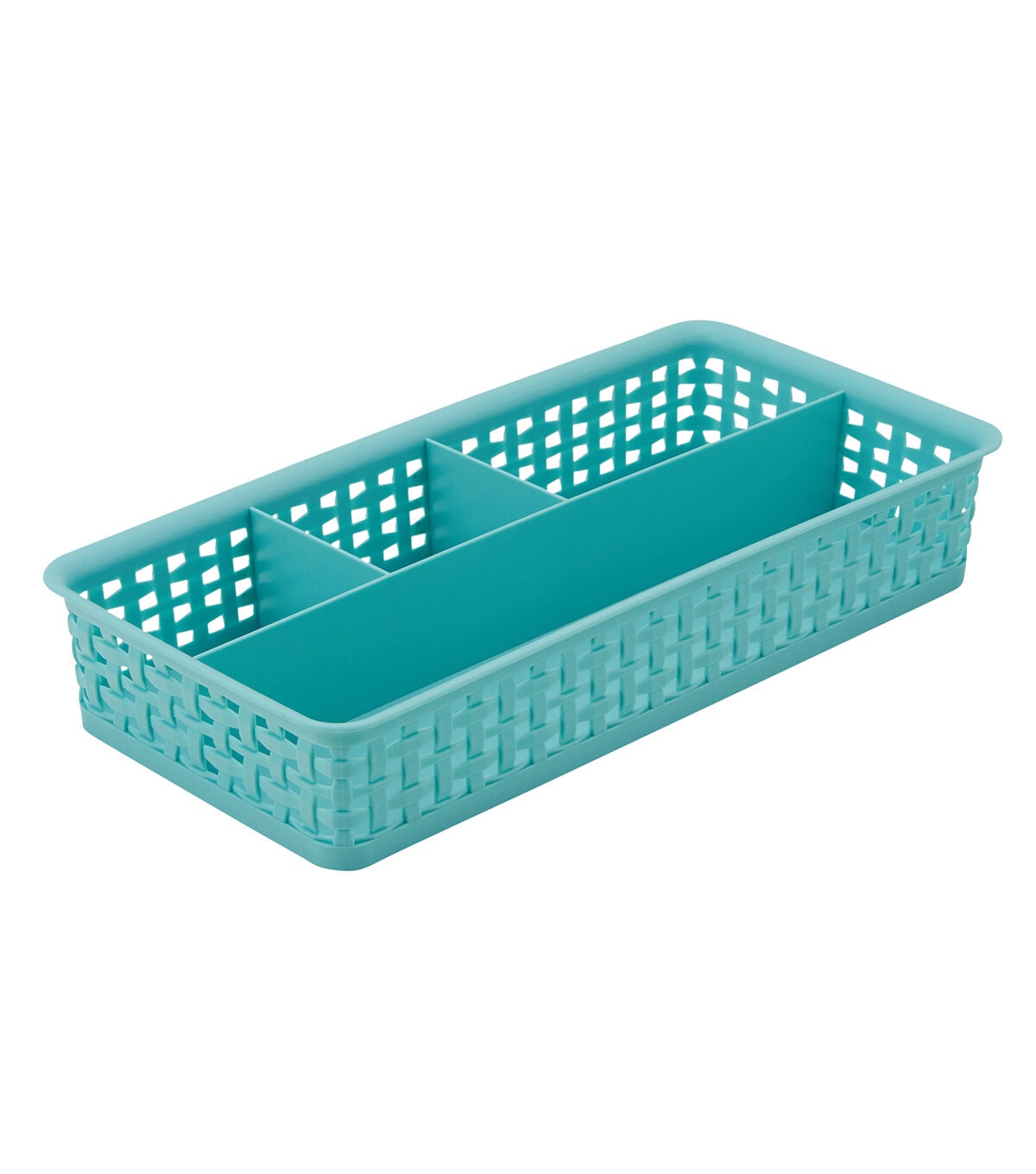 13.5 Plastic Divided Weave Storage Bin by Hudson 43