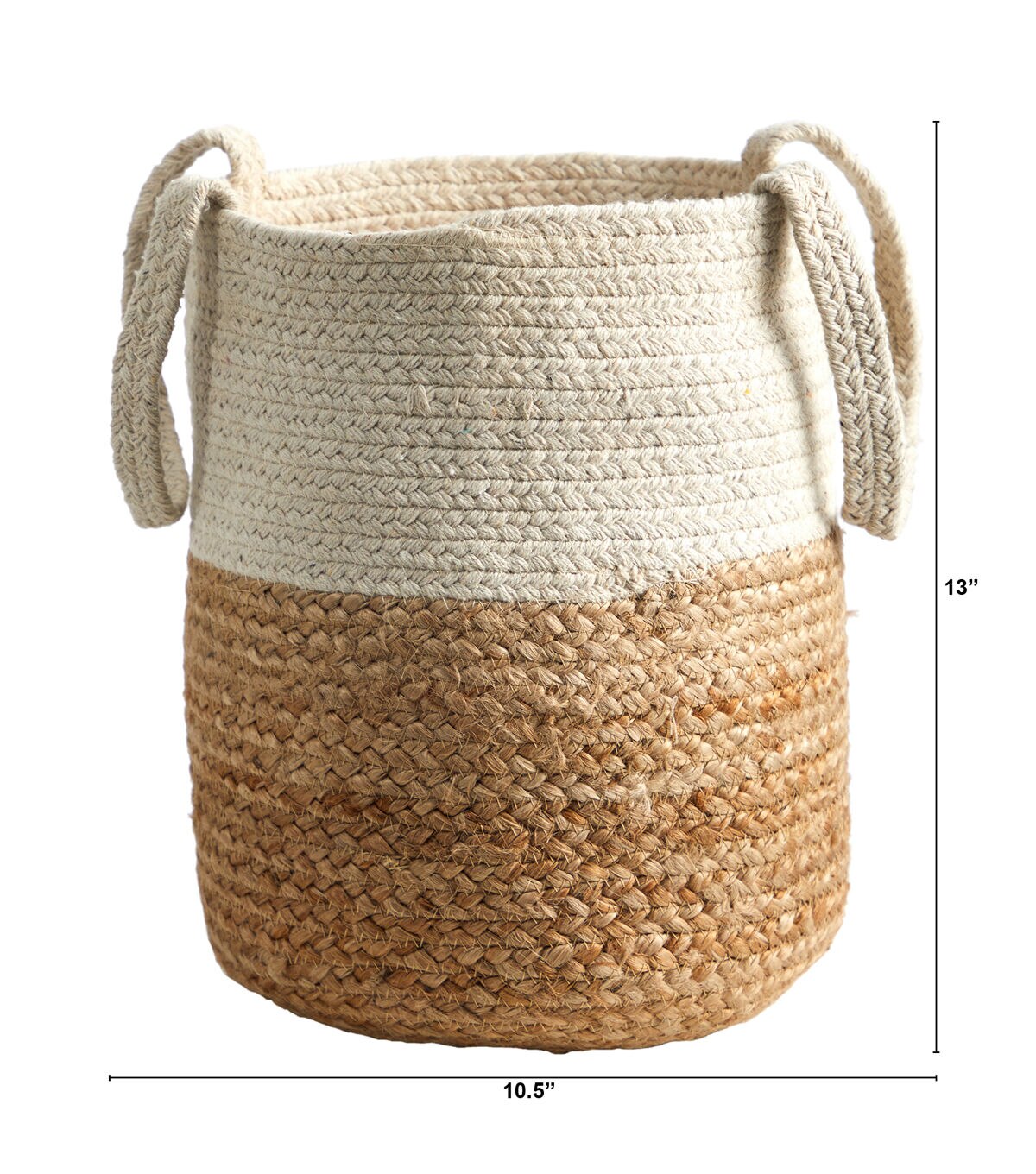 Nearly Natural 12.5 Handmade Natural Jute & Cotton Basket Planter