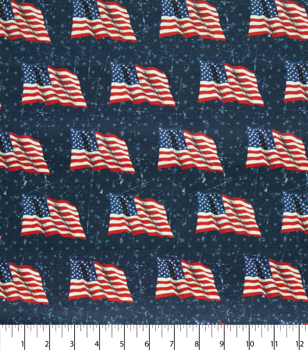 US Flag Patriotic Cotton Fabric